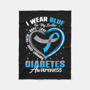 Trag blau für den Bruder Diabetes-Bewusstsein blau Fleecedecke