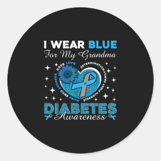 Trag Blau für Oma Diabetes-Bewusstsein Blau Runder Aufkleber