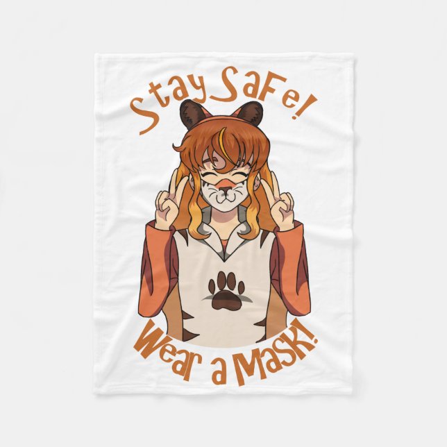 Trag eine Maske! Fleecedecke (Vorderseite)