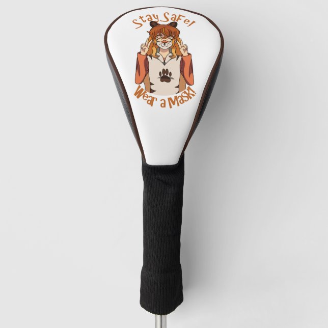 Trag eine Maske! Golf Headcover (Vorderseite)