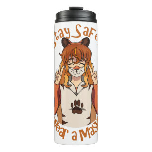 Trag eine Maske! Thermosbecher