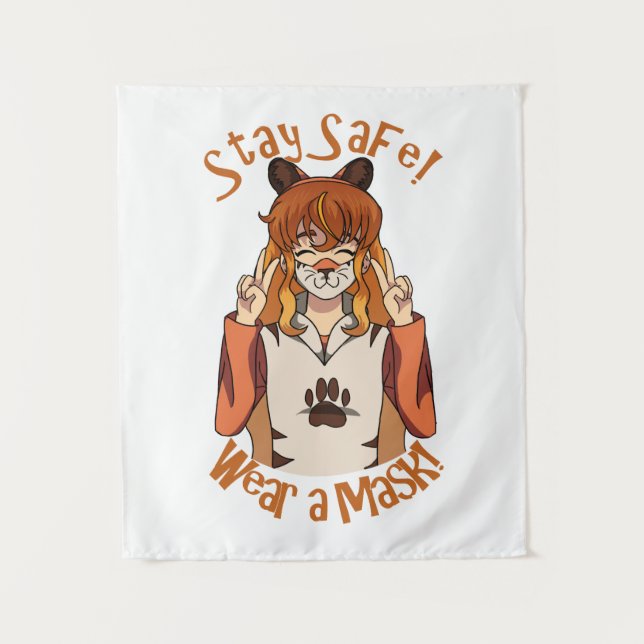 Trag eine Maske! Wandteppich (Vorderseite)