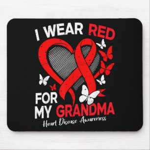 Trag Rot für das Bewusstsein für Herzkrankheiten b Mousepad
