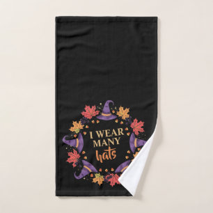 Trag viele Hüte Lustiger Halloween-Hexen Handtuch