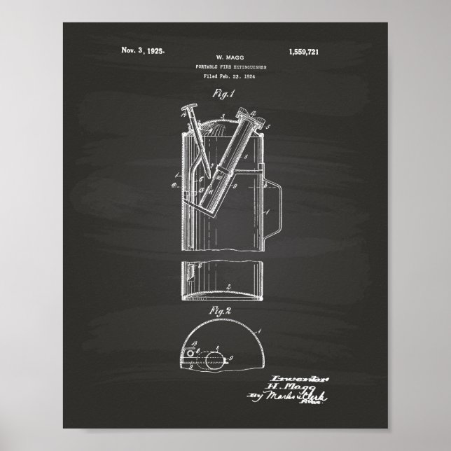 Tragbarer Feuerlöscher 1925 - Kopfbrett Poster (Vorne)