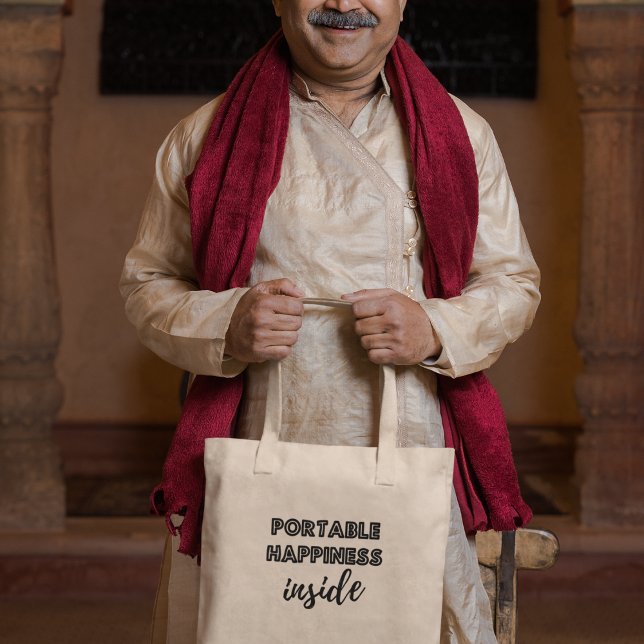 Tragbares Glück innerhalb Motivierend Inspiration Tragetasche (Shop now and share the joy on the go!)