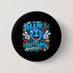 Trage Blau für den Monat der Autismusaufklärung Mä Button