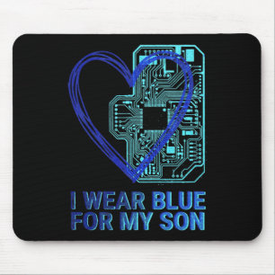 Trage Blau für den Sohn Autismus-Bewusstsein Leite Mousepad