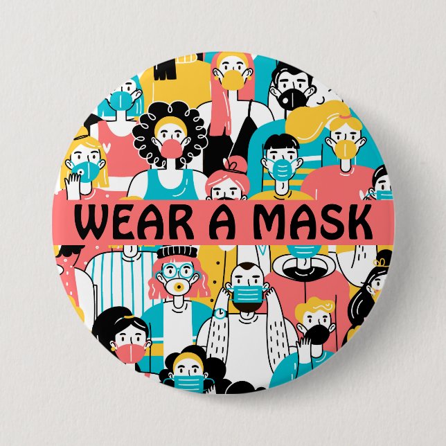 Trage-eine-Maske-Knopf Button (Vorderseite)
