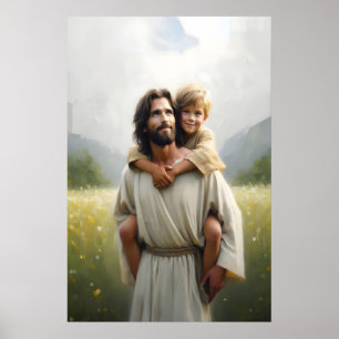 Trage mich Jesus und Kind Jesus und Kinder Christl Poster