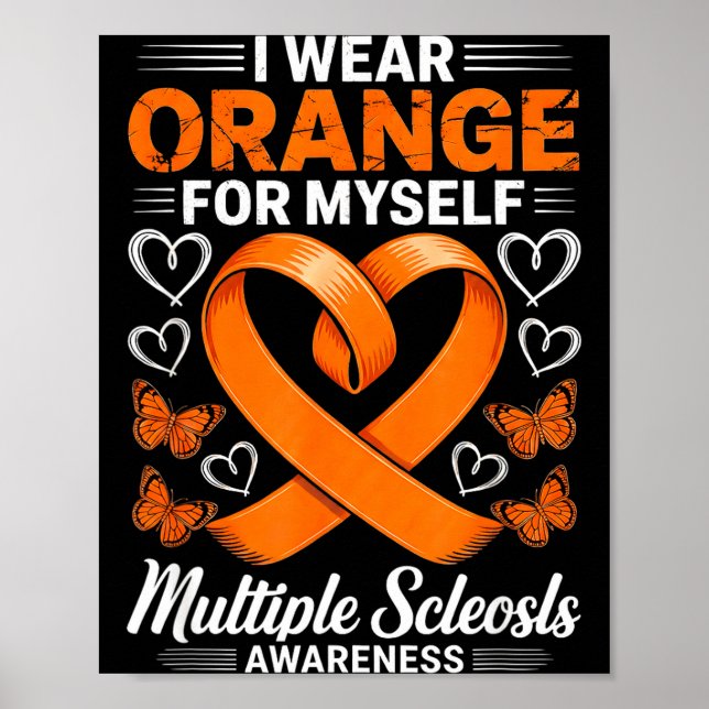 Trage orange MS Krieger Multiple Sklerose Poster (Vorne)