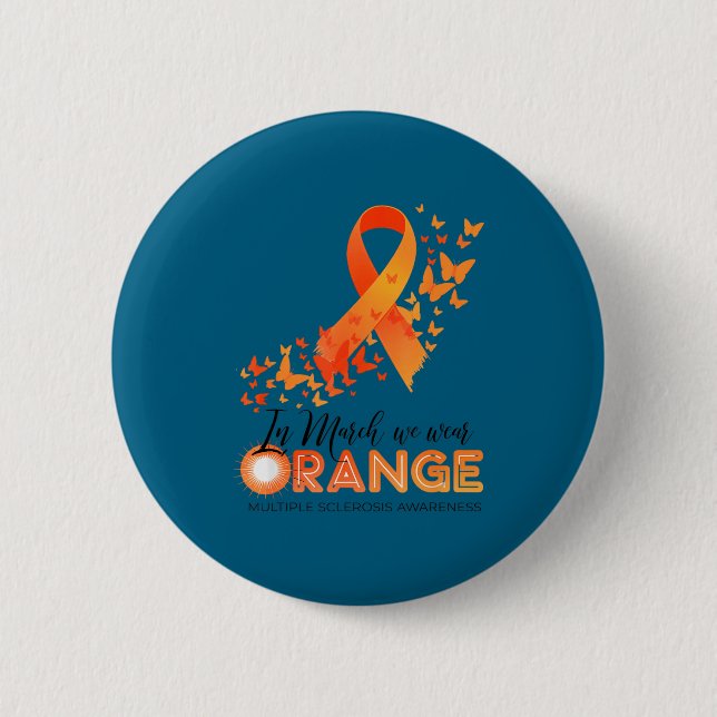 Trage orange Multiple Sklerose-Bewusstsein ms Button (Vorderseite)