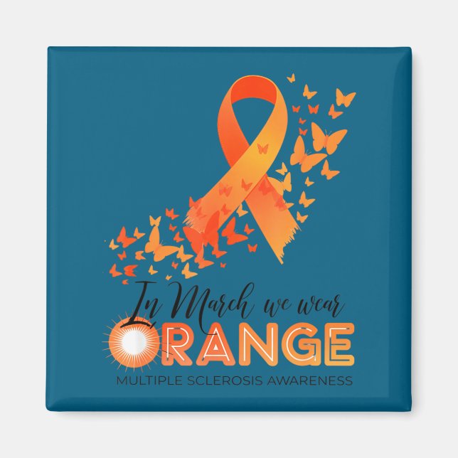 Trage orange Multiple Sklerose-Bewusstsein ms Magnet (Vorne)