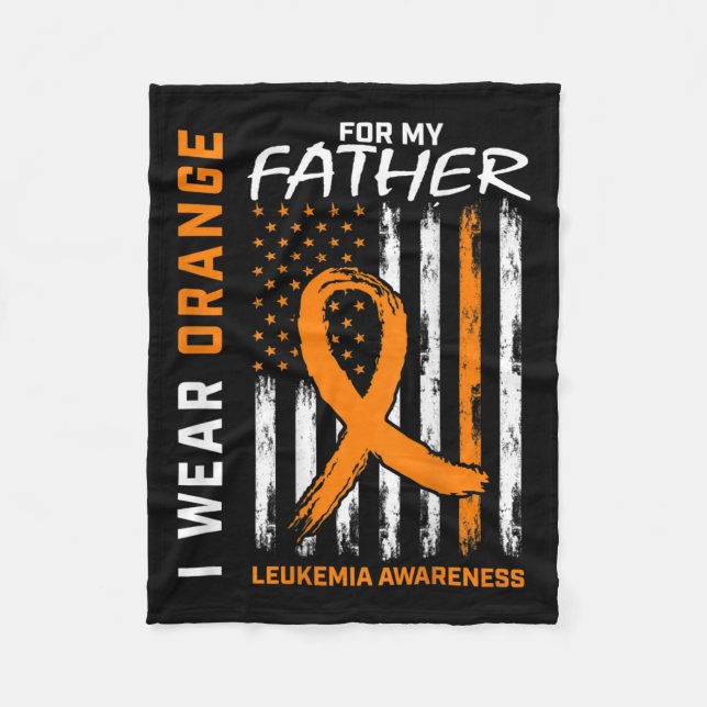 Trage Orange Papa Vater Leukämie-Bewusstsein Ameri Fleecedecke (Vorderseite)