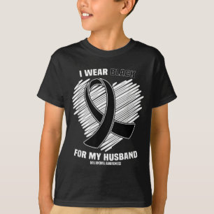 Trage Schwarz Für Hautkrebs Melanom Des Ehemannes T-Shirt
