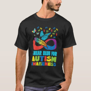 Trageblau für Autismus Sensibilisierung Schmetterl T-Shirt