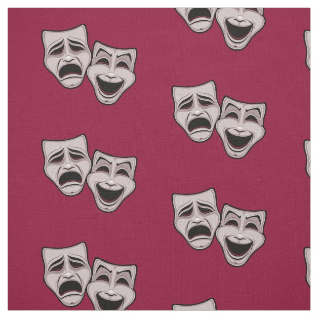 Tragedy Comedy Theater grau Stoff (Muster)