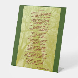 Tragedy Pedestal Sign Sockelschild