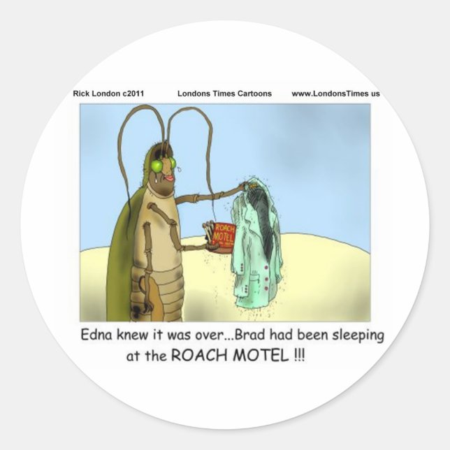 Tragedy @ Roach Motel Funny gibt T-Shirts Tasse et Runder Aufkleber (Vorderseite)