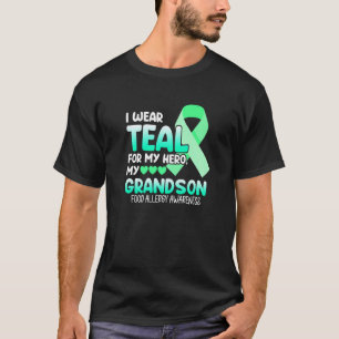 Tragen Aquamarin für Grandson Food Allergy Awarene T-Shirt