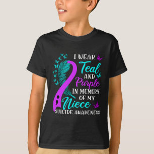 Tragen Aquamarin Lila in Erinnerung an meinen Nich T-Shirt