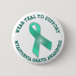 Tragen Aquamarin, um Myasthenia Gravis Bewusstsein Button