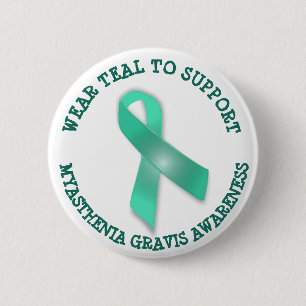Tragen Aquamarin, um Myasthenia Gravis Bewusstsein Button