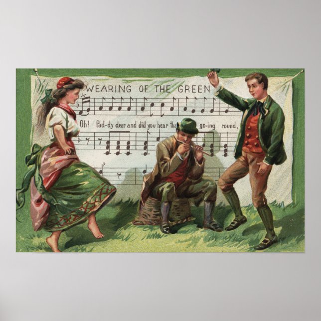Tragen der grünen Sheetmusic Poster (Vorne)