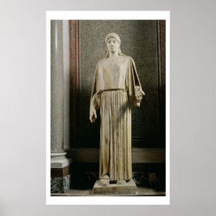 Tragen der weiblichen Zahl peplos, Grieche Poster