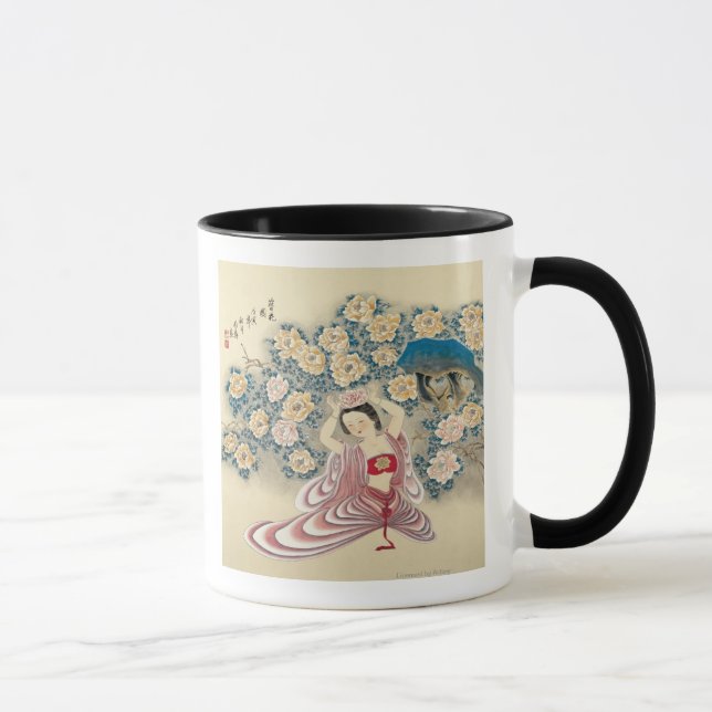 Tragen einer Blume im Kopf Tasse (Rechts)