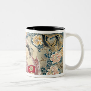 Tragen einer Blume im Kopf Zweifarbige Tasse