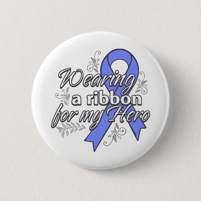 Tragen eines Periwinkle Ribbon für meinen Helden Button (Vorderseite)