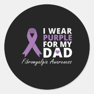 Tragen Lila für meinen Vater Fibromyalgie Liebe Runder Aufkleber