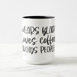 Tragen Schwarze Lieben Kaffee vermeidet Menschen Tasse