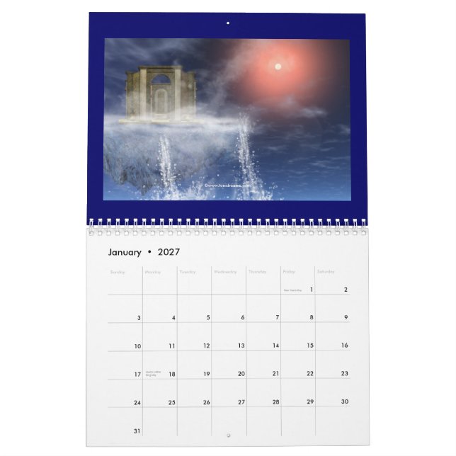 Tragen Sie A 2008 ein Kalender (Jan 2027)