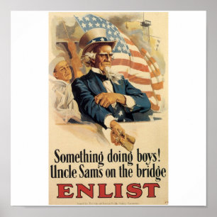 "Tragen Sie" altes Uncle Sam US Militär-Plakat ein Poster