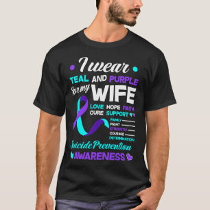 Tragen Sie Aquamarin und Lila für meine Ehefrau Su T-Shirt