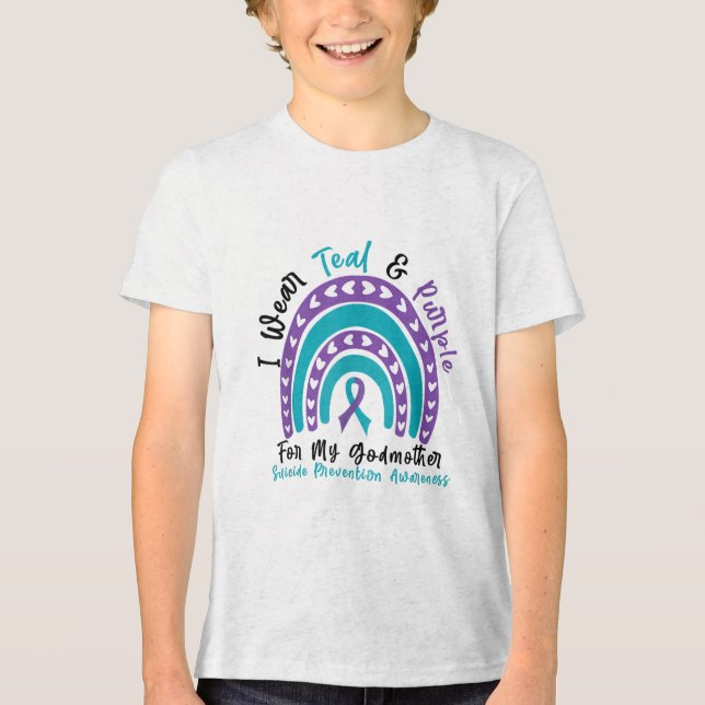Tragen Sie Aquamarinen &Amp; Lila für Godmets Suic Tri-Blend Shirt (Vorderseite)