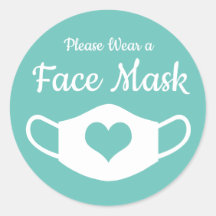 Tragen Sie bitte eine Gesichtsmaske mit Aquamarine