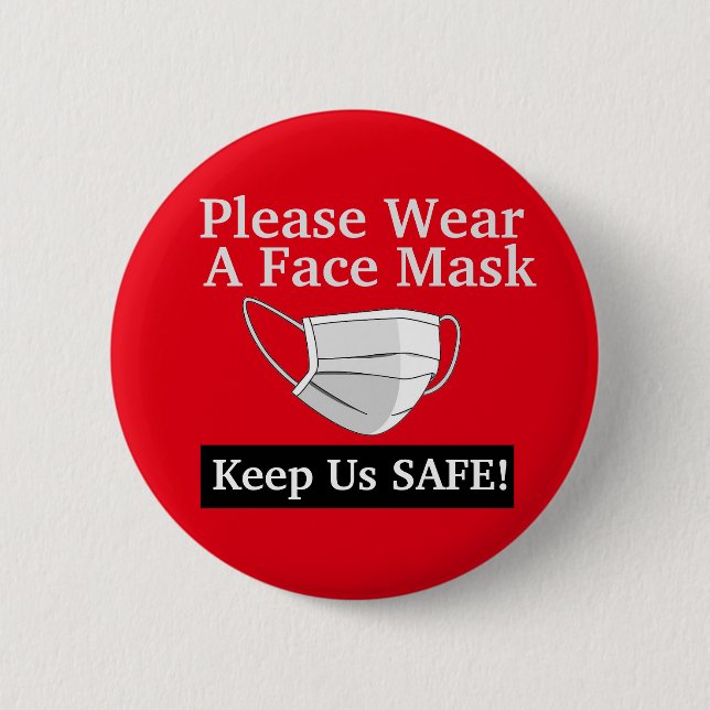 Tragen Sie bitte eine Maske Button (Vorderseite)