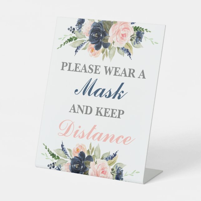 Tragen Sie bitte eine Maske mit dem Geschlecht Sockelschild (Vorderseite)