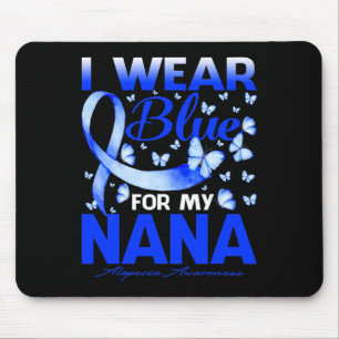 Tragen Sie Blau für meine Nana Alopezie Butterfly Mousepad