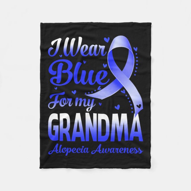 Tragen Sie Blau für meine Oma Alopezie Bewusstsein Fleecedecke (Vorderseite)