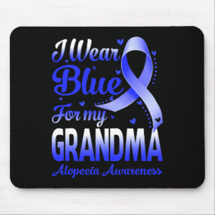 Tragen Sie Blau für meine Oma Alopezie Bewusstsein Mousepad
