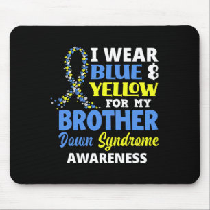 Tragen Sie Blau und Gelb für mein Brother-Down-Syn Mousepad