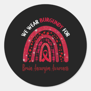 Tragen Sie Burgundy für Gehirnaneurysma Awareness Runder Aufkleber