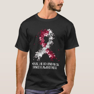 Tragen Sie Burgundy White Ribbon Oral Head Nackenk T-Shirt