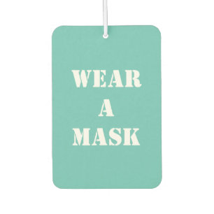 Tragen Sie eine Maske, ein leicht aquamarines, min Autolufterfrischer