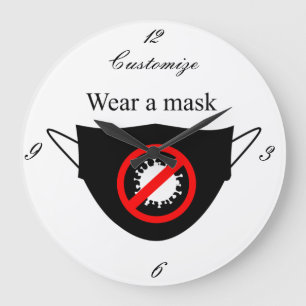 Tragen Sie eine Maske Thunder_Cove Große Wanduhr