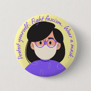 Tragen Sie einen Lila Maskenstil Button